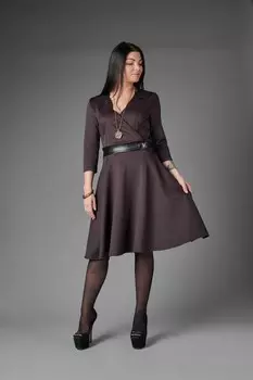 Платье трикотажное Присцилла (коричневое)