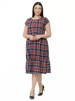 Платье трикотажное Райна (клетка)
