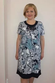 Платье трикотажное Роси (голубое)