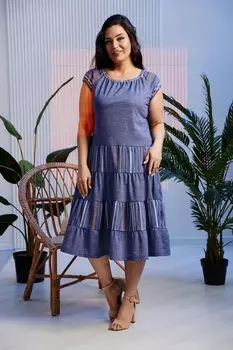 Платье трикотажное Роксая (джинс)