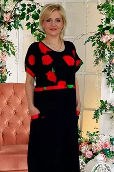 Платье трикотажное Розария (розы)