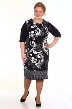 Платье трикотажное Рубин (белый узор)