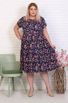 Платье трикотажное Сакура (синее) рр