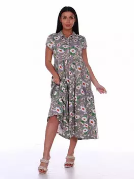 Платье трикотажное Самара (серое) рр