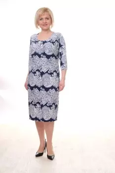 Платье трикотажное Самми (белое кружево) рр