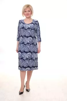 Платье трикотажное Самми (синее кружево)