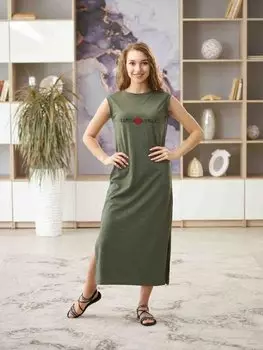 Платье трикотажное Санида (зеленое)