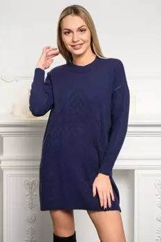 Платье трикотажное Селестина (темно-синее)