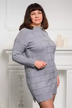 Платье трикотажное Селина (серое)