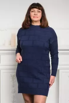 Платье трикотажное Селина (темно-синее)