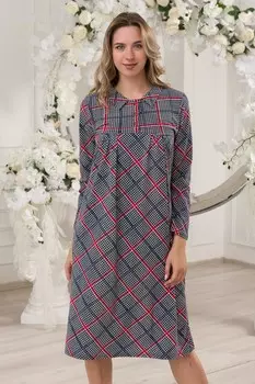 Платье трикотажное Серенити (серая клетка)