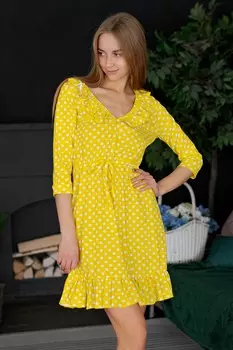 Платье трикотажное Шарлин (желтое)