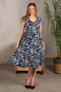 Платье трикотажное Шерри (голубой вьюн)