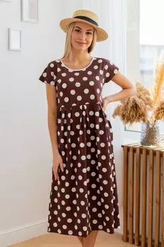 Платье трикотажное Соломея (коричневое)