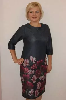 Платье трикотажное Тэйлор (красные цветы)