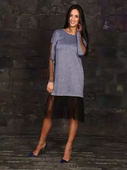 Платье трикотажное Тэсс (голубое)