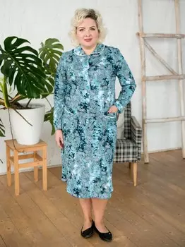 Платье трикотажное Татьяна (огурцы)