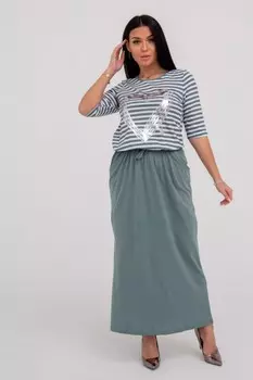 Платье трикотажное Темпл (оливковое)