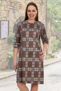 Платье трикотажное Трезель (коричневое) рр
