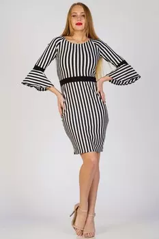 Платье трикотажное Тринели (черная полоса)