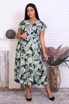 Платье трикотажное Труди (зеленое)