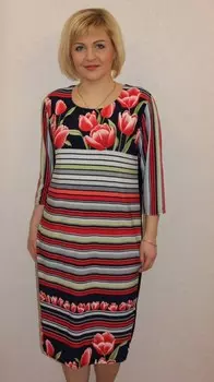 Платье трикотажное Тюльпаны рр