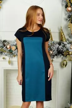 Платье трикотажное Удовольствие (синее) рр