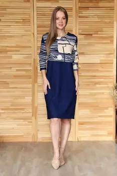 Платье трикотажное Валери (абстракция)