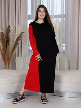 Платье трикотажное Вельвет (красное)