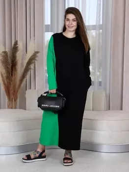 Платье трикотажное Вельвет (зеленое)