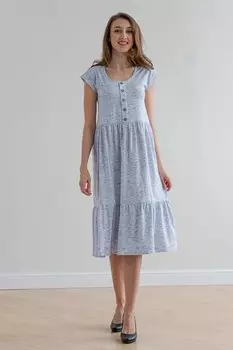 Платье трикотажное Верена (серо-голубое) рр