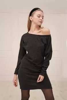 Платье трикотажное Вероника (черное)