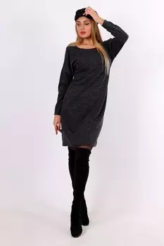 Платье трикотажное Вероника (темно-серое)