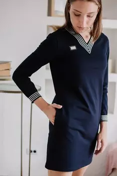 Платье трикотажное Веста (темно-синее)