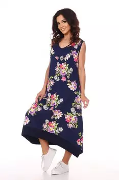 Платье трикотажное Винсента (розовые цветы)