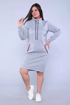 Платье трикотажное Виорика (серое)