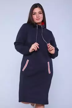 Платье трикотажное Виорика (темно-синее)