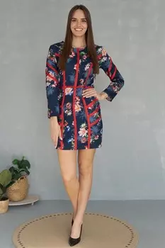 Платье трикотажное Ксения (синее)