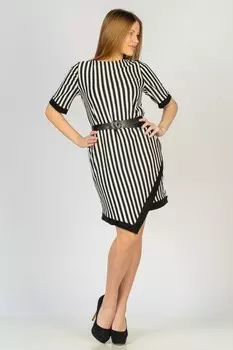 Платье трикотажное Зелла (черная полоса)