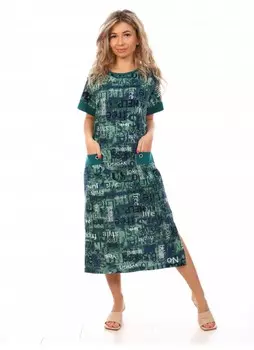 Платье трикотажное Женовева (зеленое)