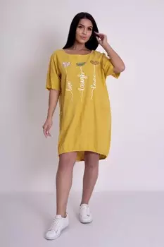 Платье-туника льняное Сердца