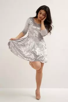 Платье велюровое Клеопатра (жемчужное)