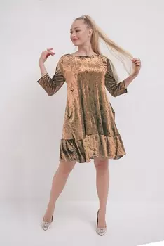 Платье велюровое Лареина (карамельное) рр