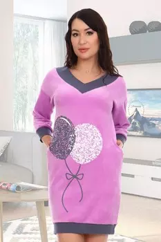 Платье велюровое Наима (сиреневое)