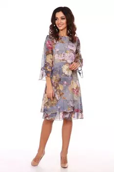 Платье вискозное Аметист (крупные цветы)