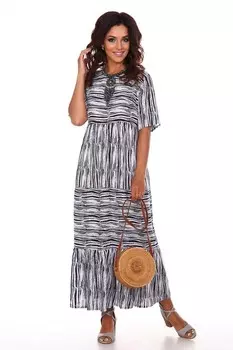 Платье вискозное Бажена (бело-синее) рр