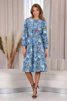 Платье вискозное Хадид (голубое)