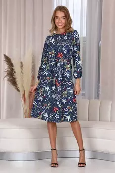 Платье вискозное Хадид (темно-синее)