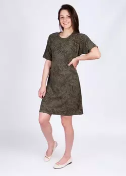 Платье вискозное Эля (листья)
