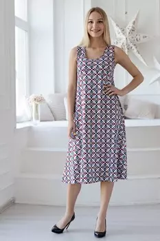 Платье вискозное Кэйтрия (сине-красное)